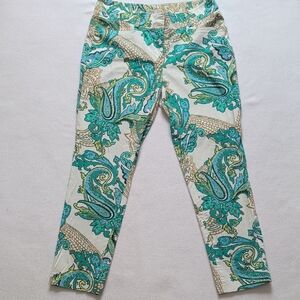 Cache Paisley Print Ankle Pants